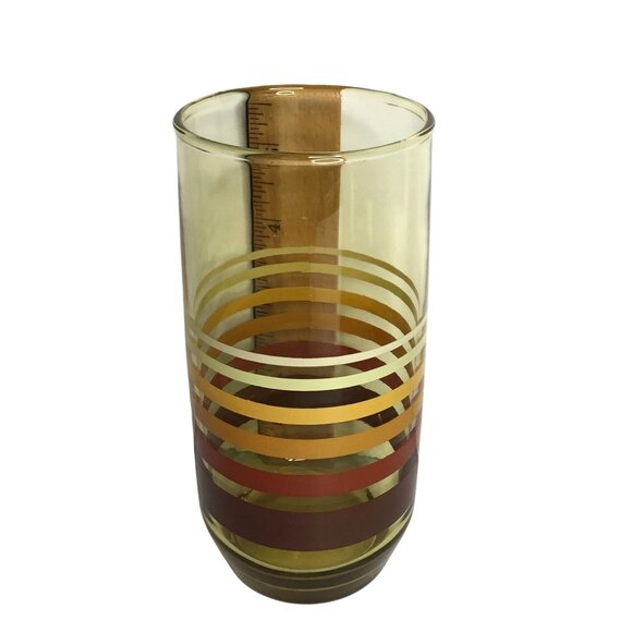 ANCHOR HOCKING Vintage Striped Cooler Iced Tea Glasses Set of 4 NOS Box USA 16oz - Picture 4 of 9